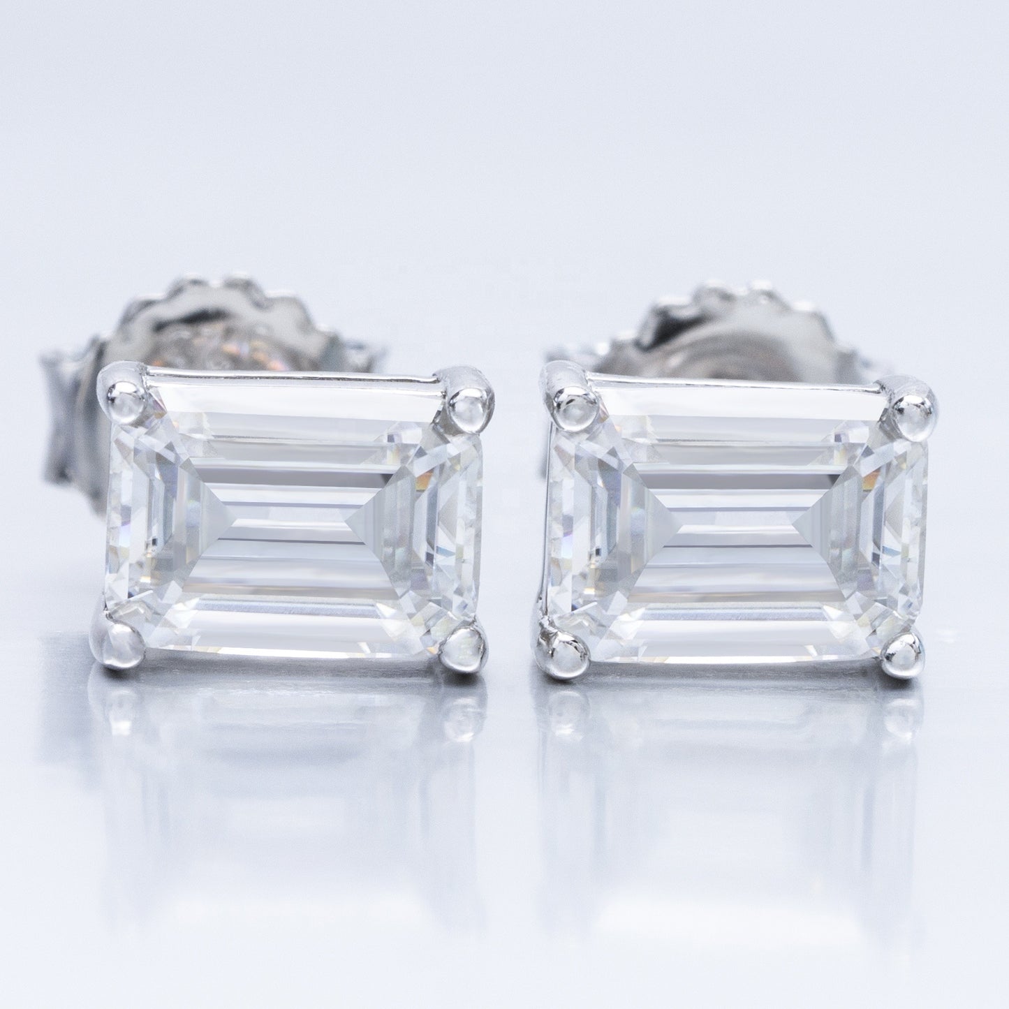 2.0CT MOISSANITE BAGUETTE EARRINGS - TheShopIceStore.com WHITE