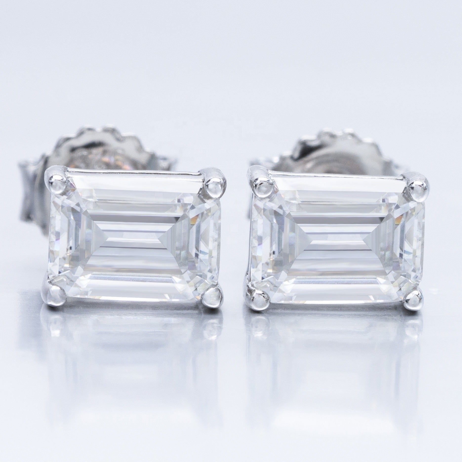 2.0CT MOISSANITE BAGUETTE EARRINGS - TheShopIceStore.com WHITE